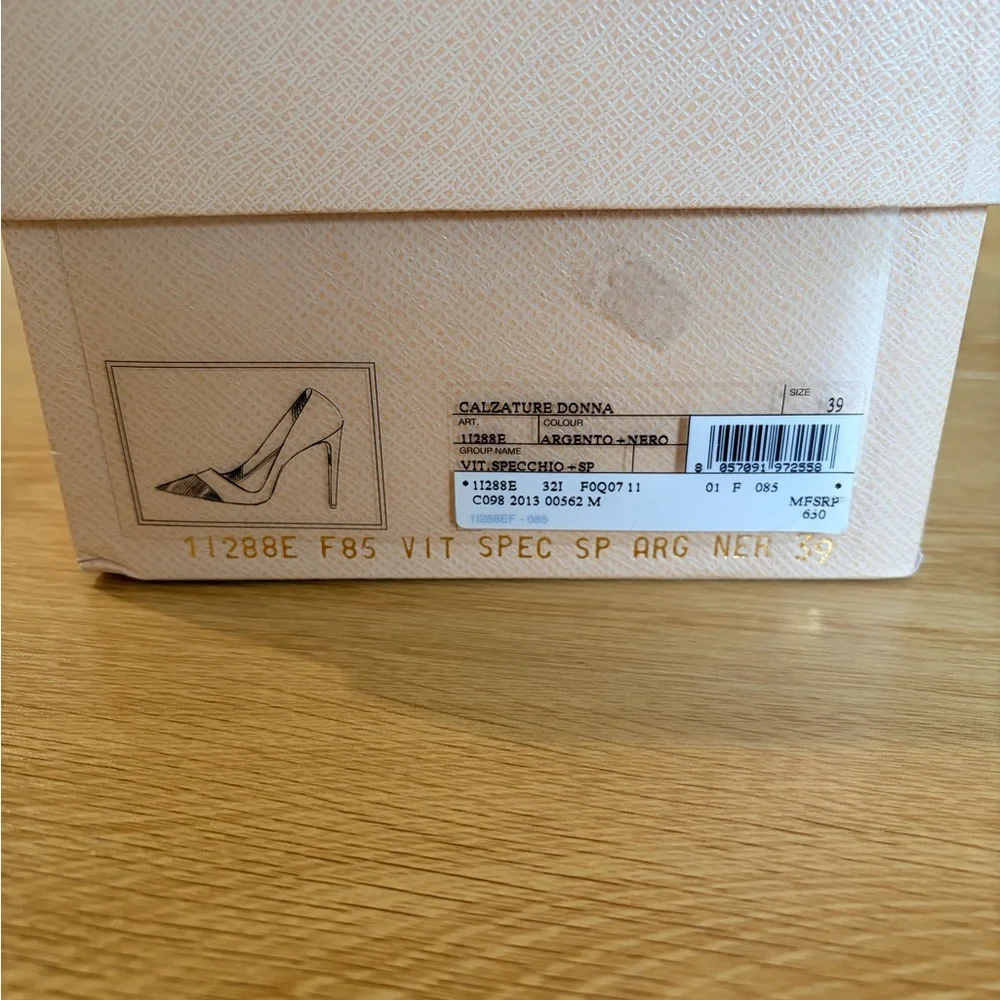 Prada Metallic Silver and Black Heels - Picture 8 of 8
